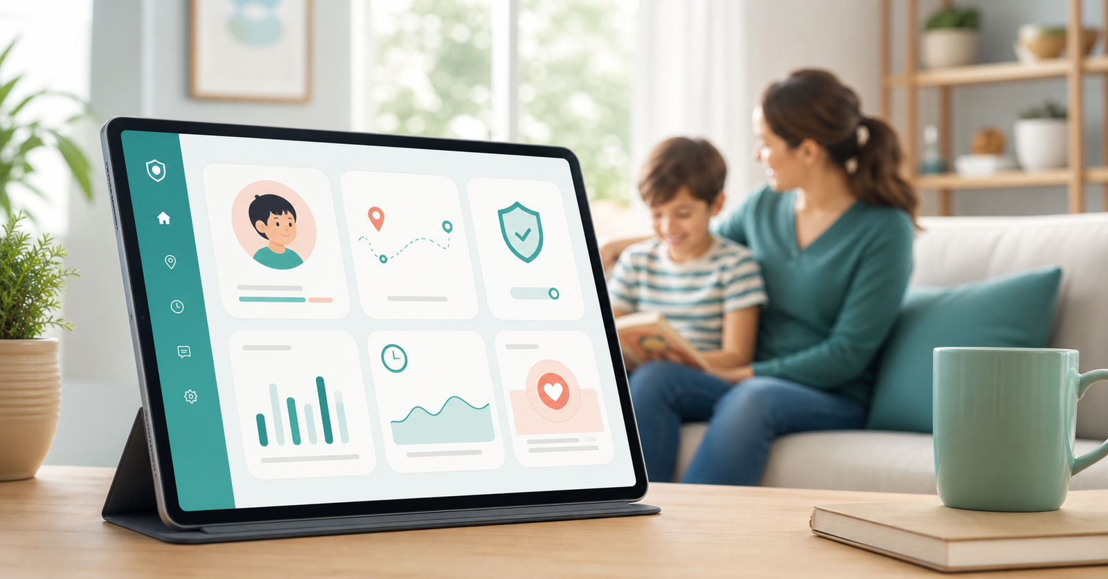 Parent dashboard preview for a child monitoring app